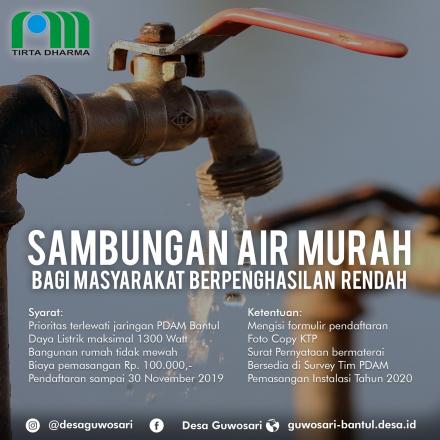 Sambungan Air Murah Bagi Masyarakat Berpenghasilan Rendah